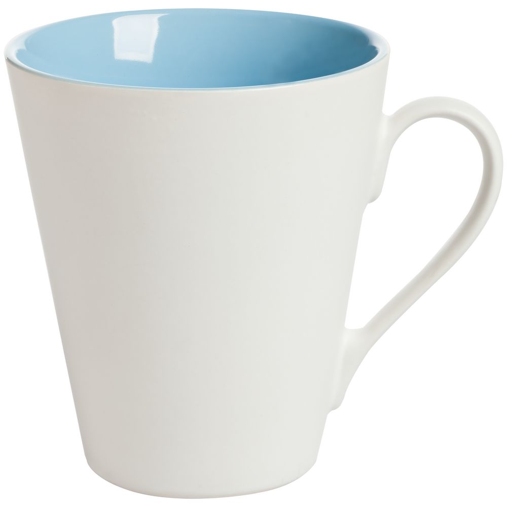 Кружка New Bell матовая, белая с голубым-1