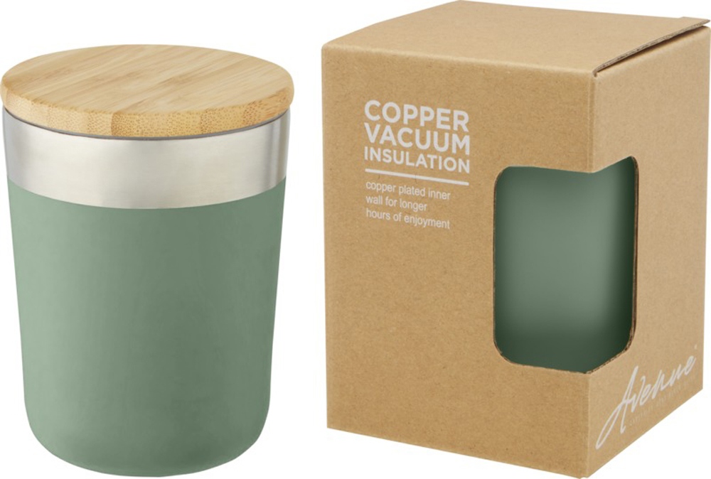 Lagan Кружка с медной вакуумной изоляцией объемом 300 мл и бамбуковой крышкой, зеленый-0