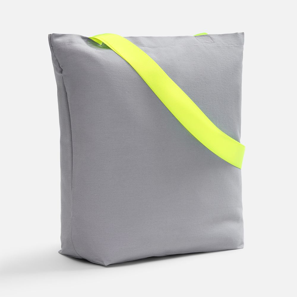 Шопер B5, серый с широкими желтыми ручками-1