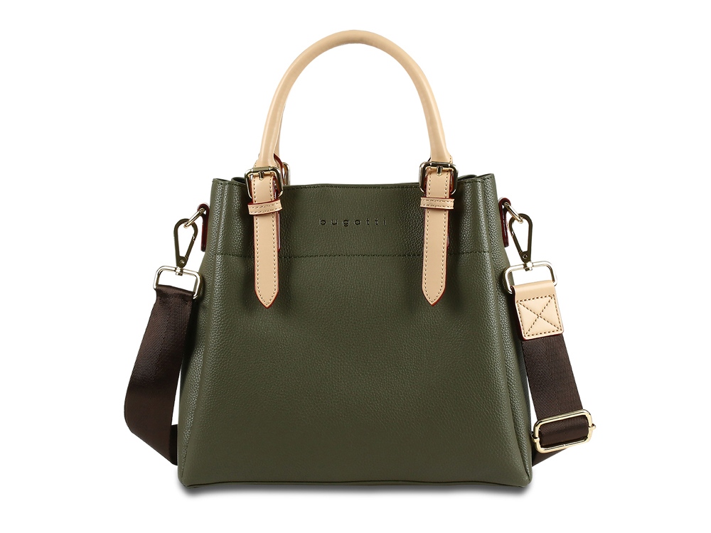 Сумка женская BUGATTI Ella, оливковая, полиуретан, 27х12х23,5 см-1