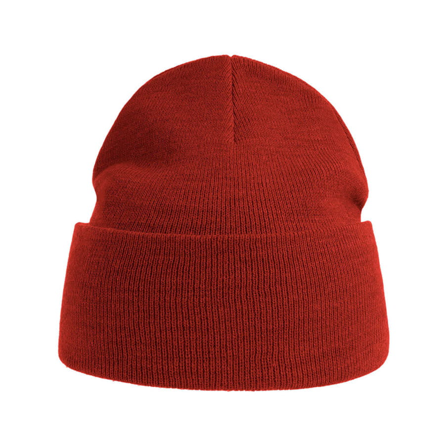 Шапка вязаная PURE  с отворотом из пряжи Polylana, коричневый-1