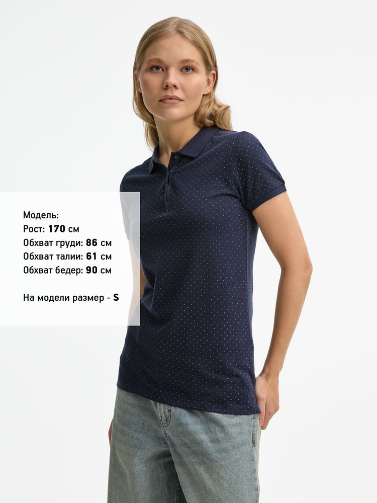Рубашка поло женская Brandy Women, темно-синяя с белым-3