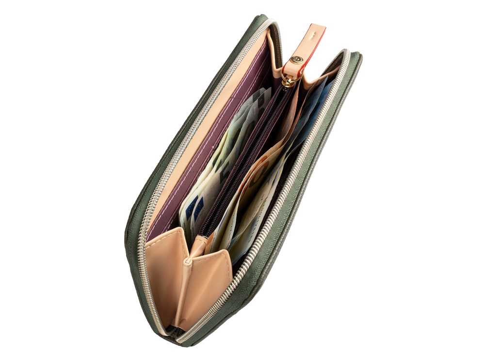 Кошелёк женский BUGATTI Ella, оливковый, полиуретан, 19х2х10 см-3