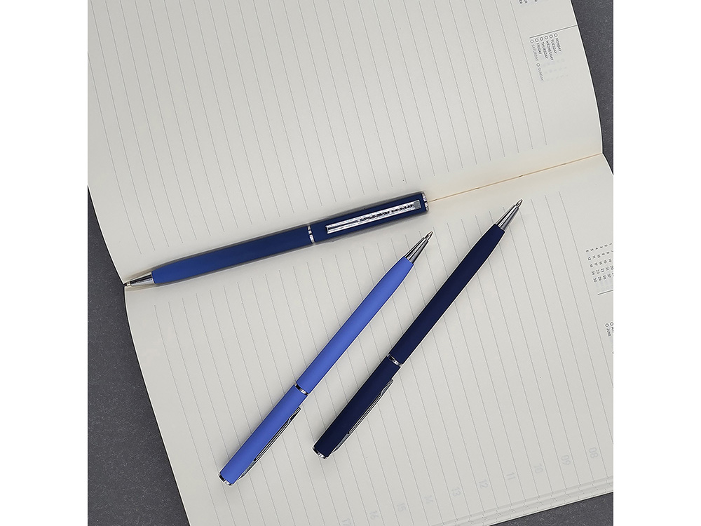 Ручка шариковая автоматическая BrunoVisconti® PALERMO цвет корпуса фиолетовый, soft-touch, 0.7 мм-12