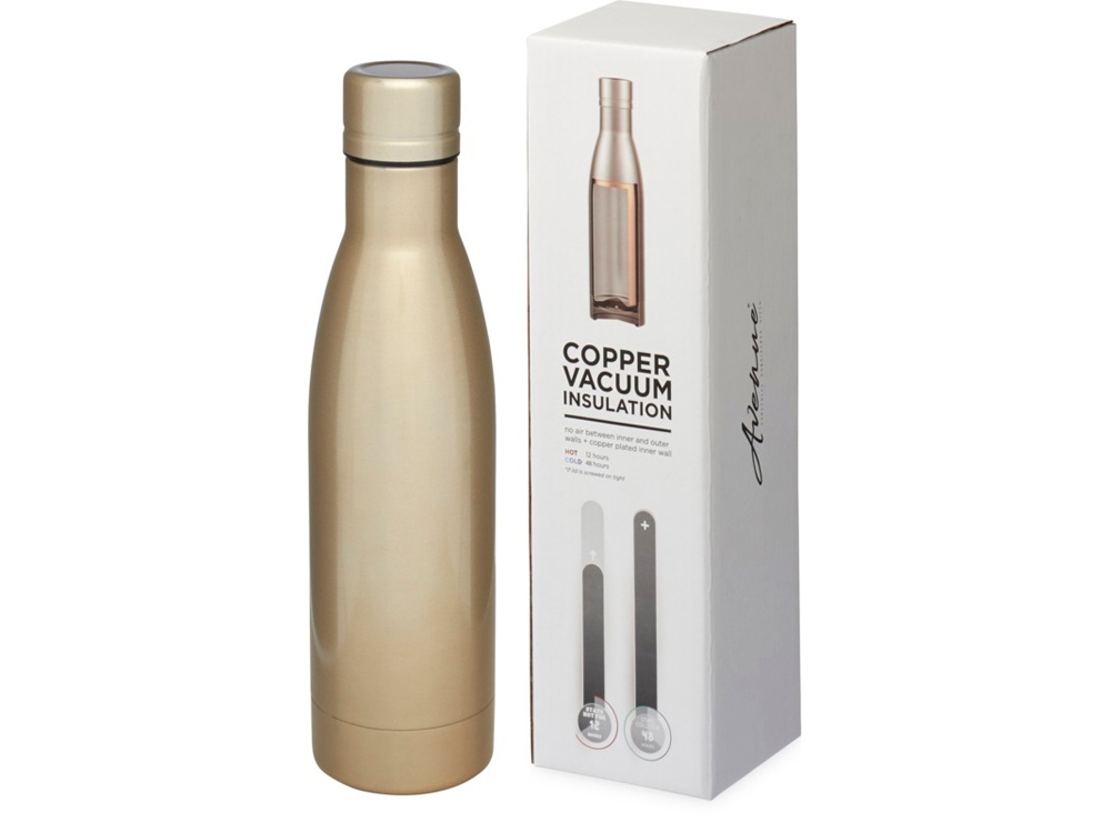 Вакуумная бутылка Vasa c медной изоляцией, золотистый-3