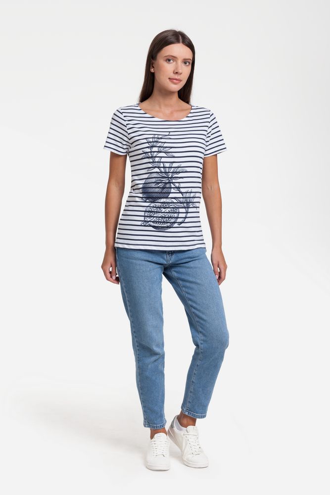 Футболка женская Grand Granat New, белая с синим-1