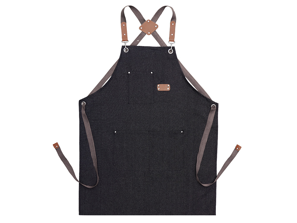 Джинсовый фартук с карманами Fry, черный-1