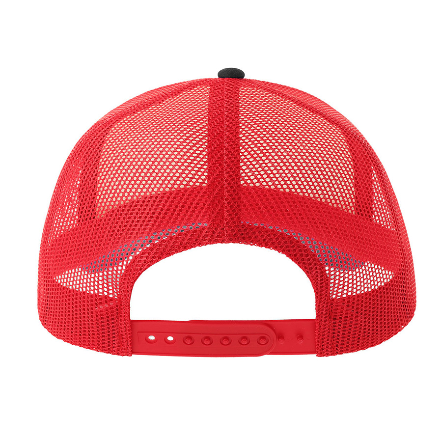 Бейсболка RAPPER-S, 5 клиньев, пластиковая застёжка, белый, красный, чёрный-6