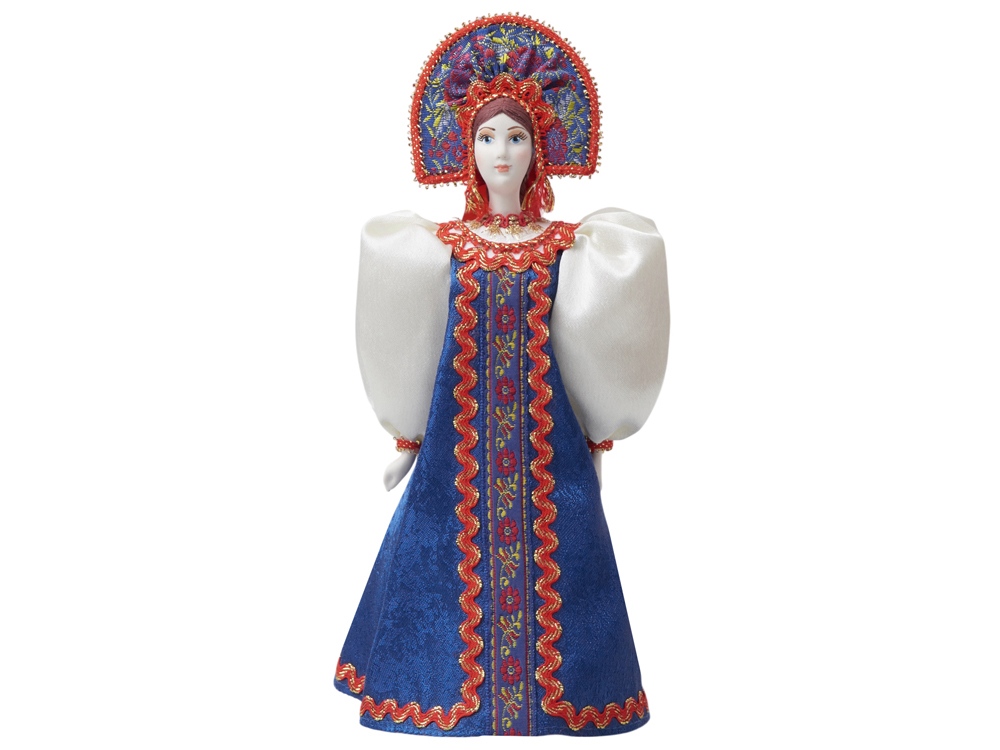 Подарочный набор: кукла фарфоровая, мед, синий-9