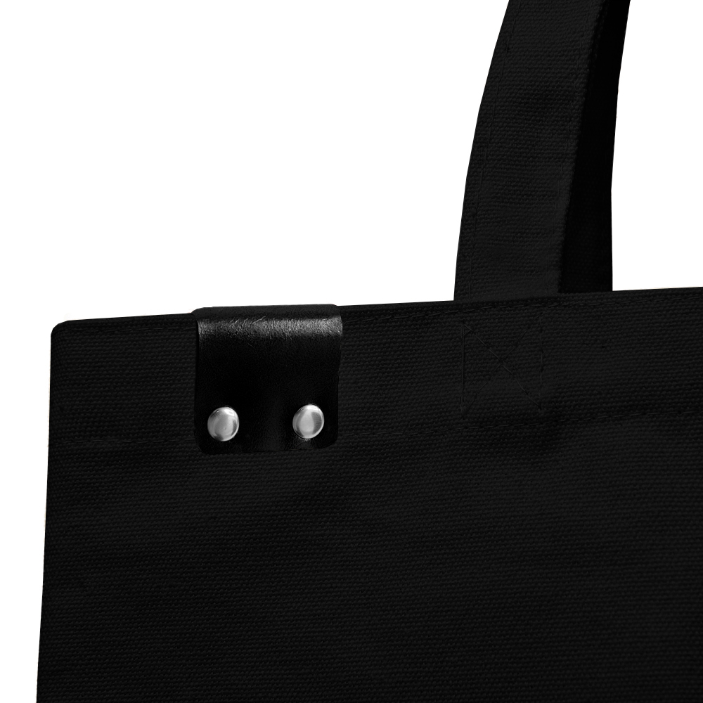 Сумка для покупок IVORY 325 г/м² с PU нашивкой, Чёрный.-2