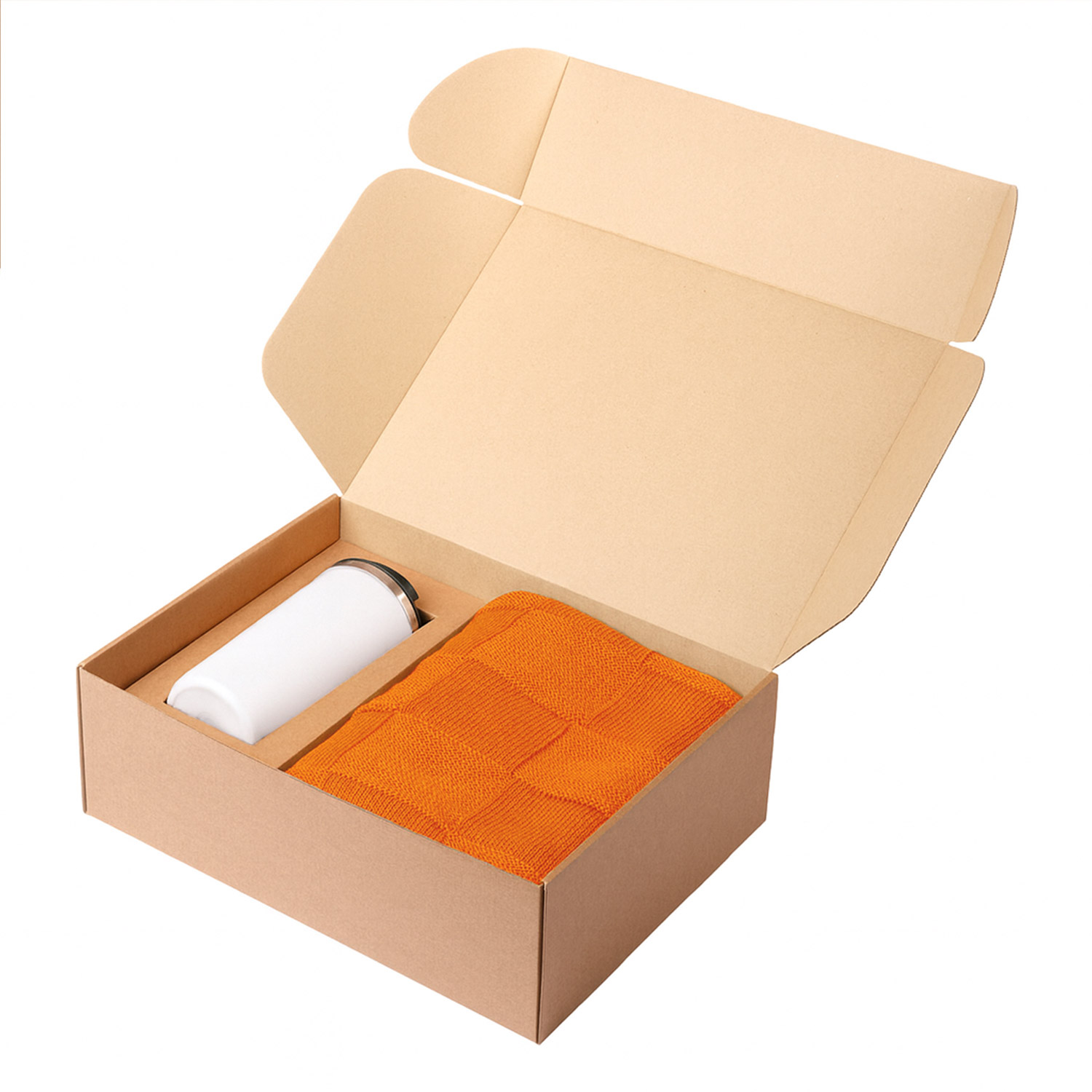 Подарочный набор Palermo, Cella, оранжевый (плед, термокружка)-2