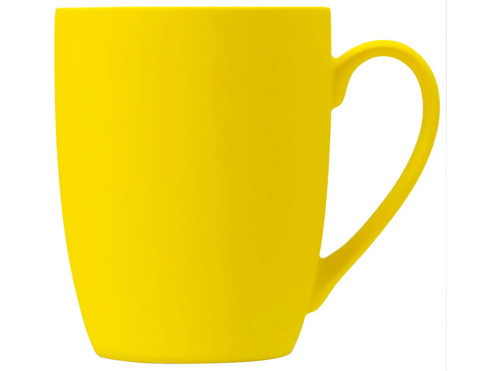 Кружка с покрытием soft-touch C1, желтый-1