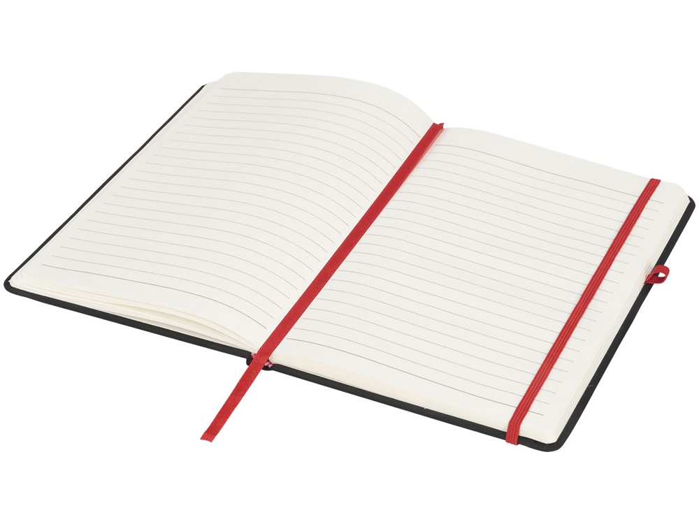 Блокнот Noir среднего размера, черный/красный-3