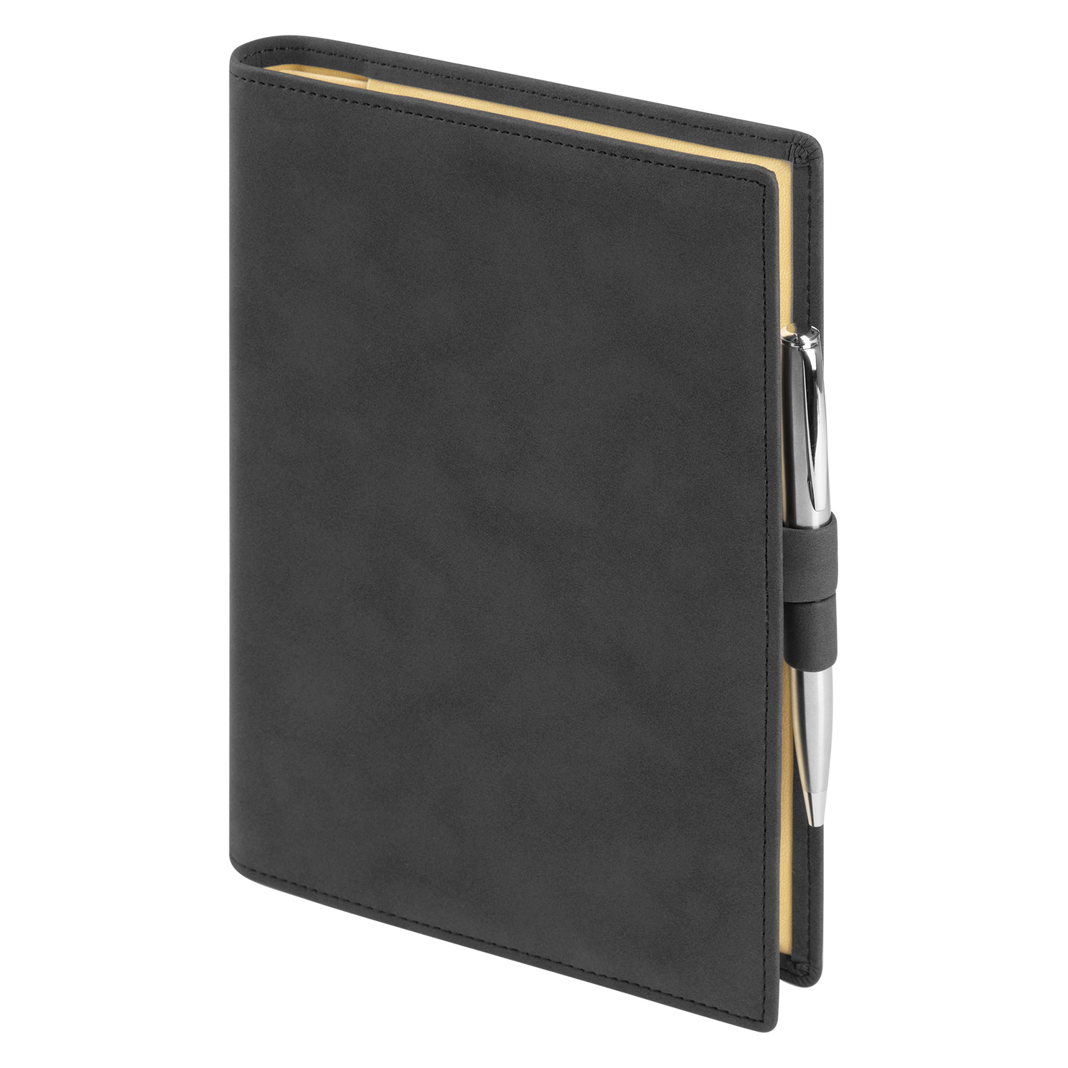 Ежедневник-портфолио Clip NEO недатированный в подарочной коробке, черный (в комплекте ручка Tesoro серебро)-4