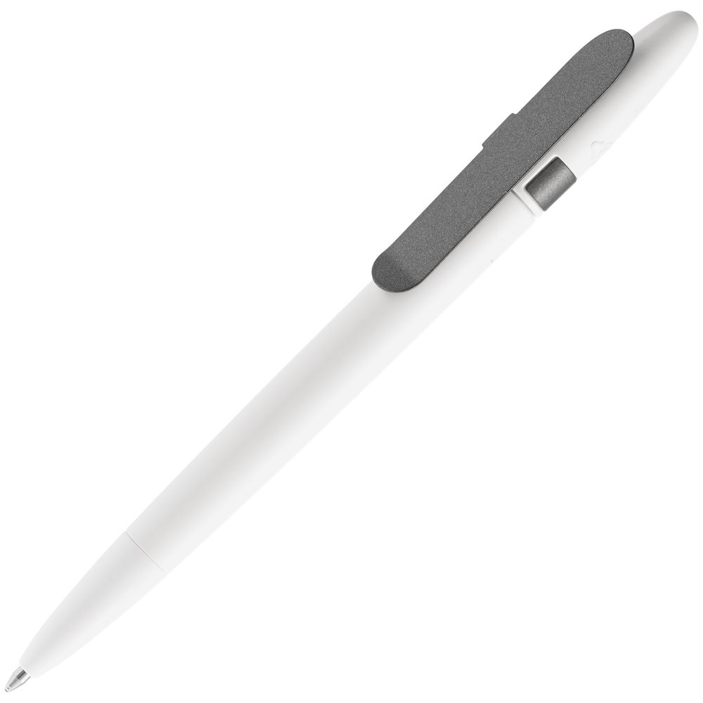Ручка шариковая Prodir DS5 TSM Metal Clip, белая с серым-0