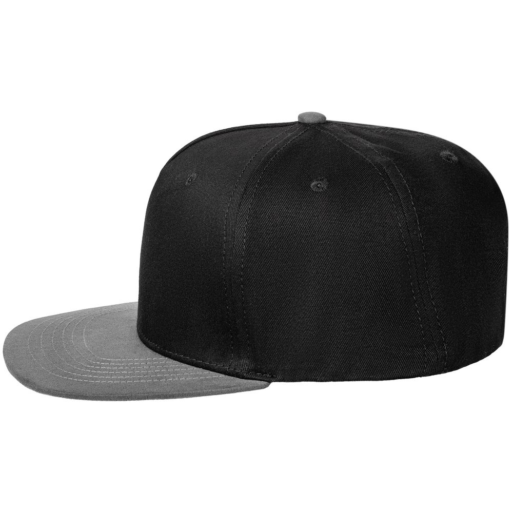 Бейсболка Foreside с прямым козырьком, черная с серым-1