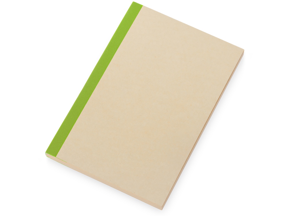 Блокнот А5 из переработанного тростника и RPET Adiantum, 80 листов, гибкая обложка, зеленое яблоко-0