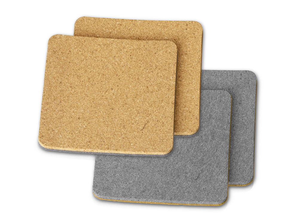 Набор костеров из пробки с фетром Grit-0