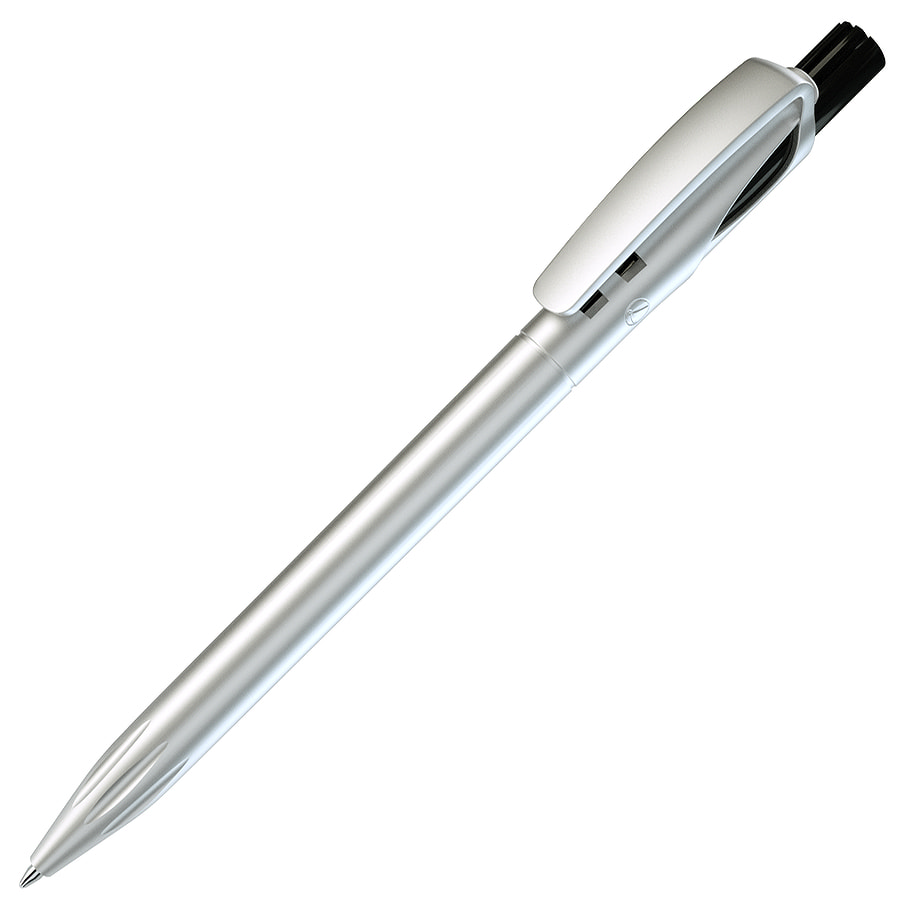 TWIN SILVER, ручка шариковая, черный, серебристый-0