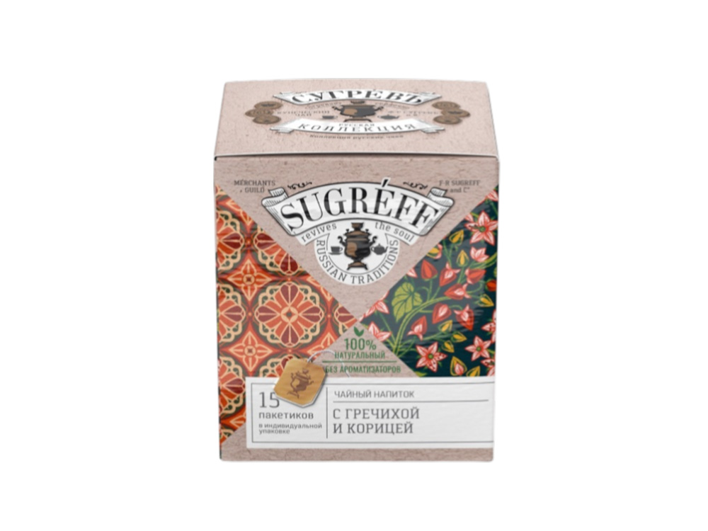 Чайный напиток с гречихой и корицей в индивидуальном саше конверте, 15 пакетиков-1