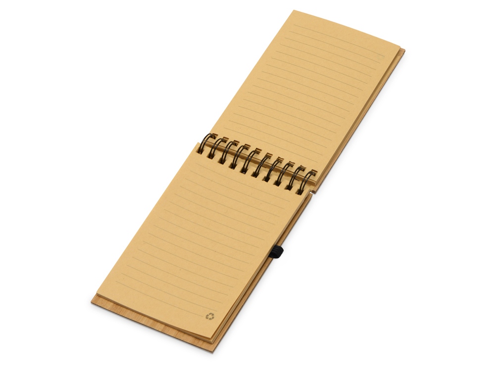 Блокнот B7 Kawasaki с обложкой из бамбука, натуральный-1