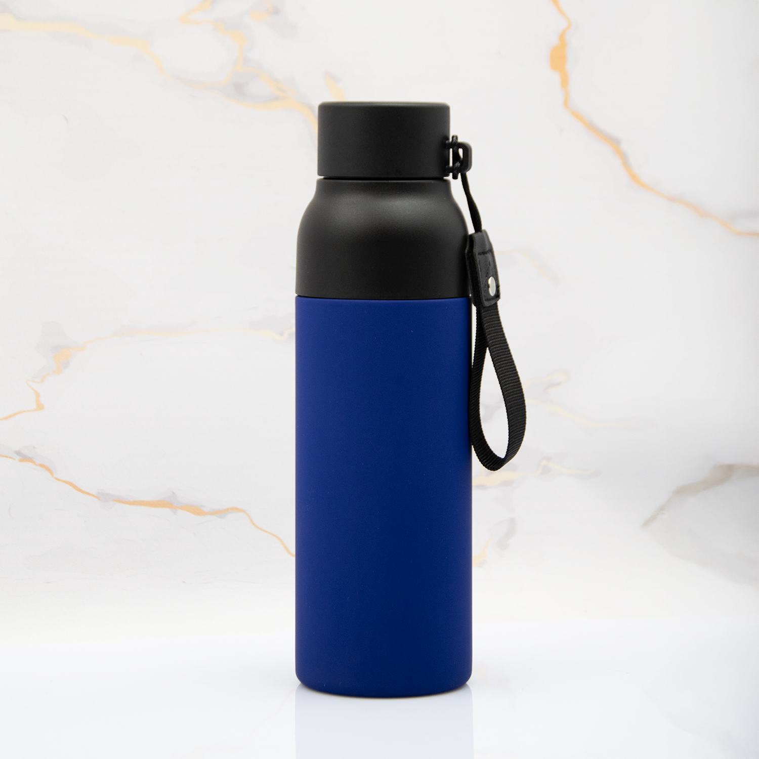 Термобутылка Button Black (черный с синим)-7