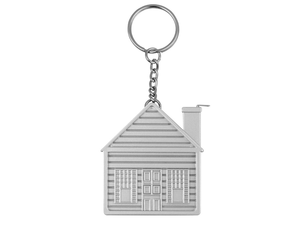 Брелок-рулетка Домик, 1 м., серебристый-2