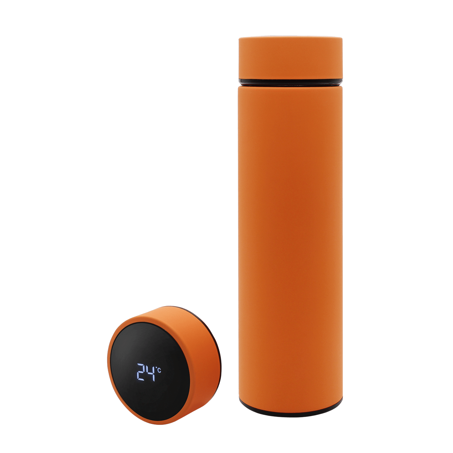 Термос Reactor софт-тач с датчиком температуры (оранжевый)-1