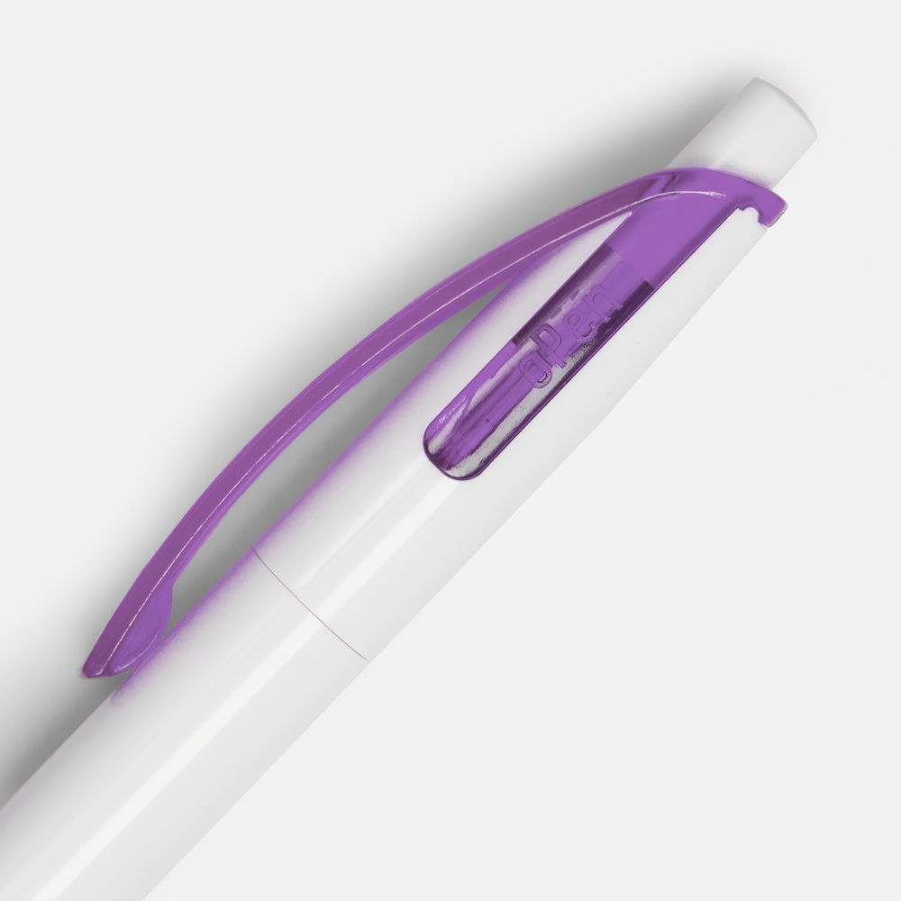 Ручка шариковая Bento, белая с фиолетовым-2