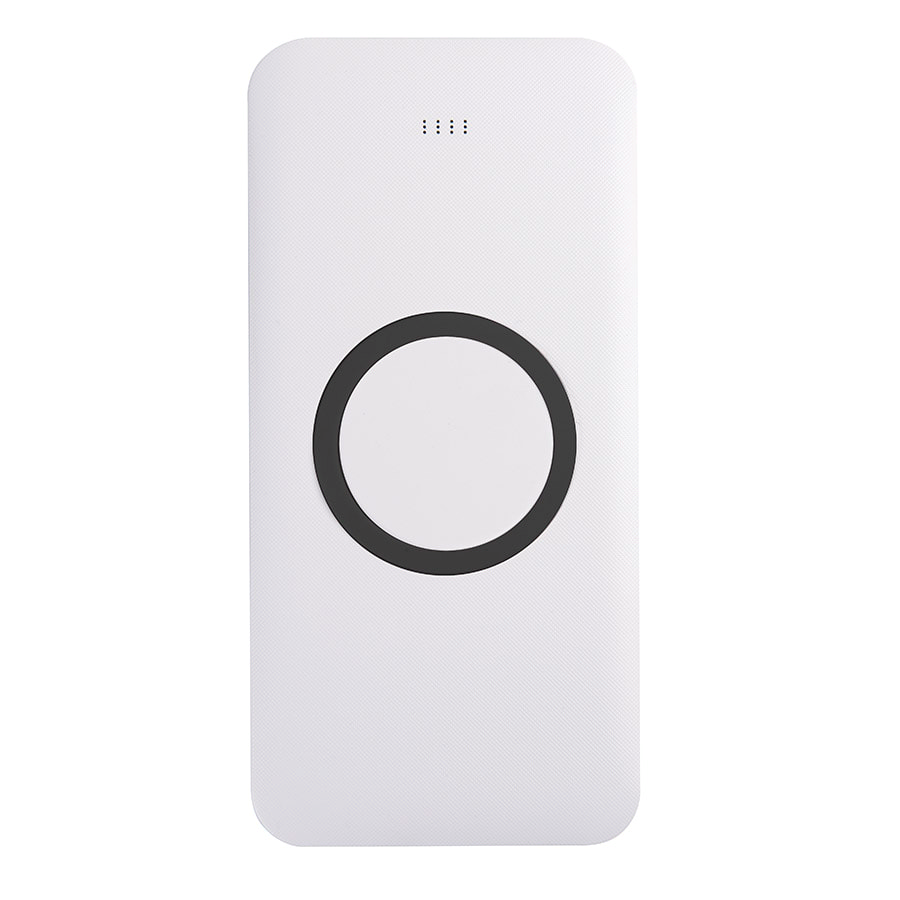 Универсальный аккумулятор с функцией беспроводной зарядки SATURN,белый с черным,15х7,3х1,2см, белый, черный-0