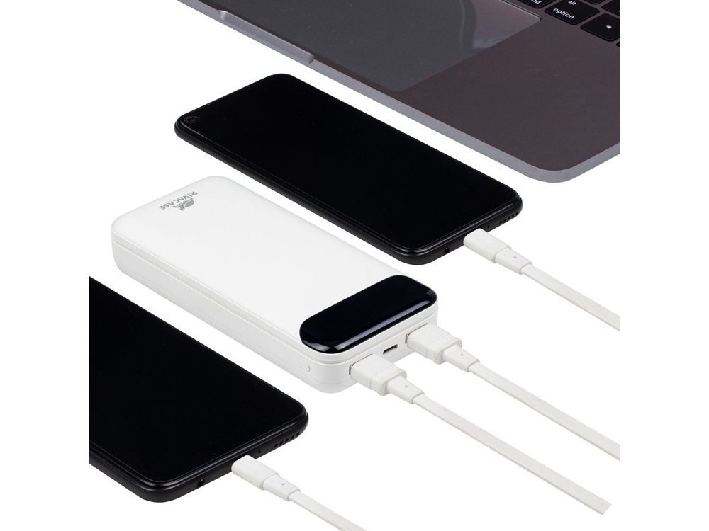 RIVACASE VA2280 (20000mAh) с дисплеем, белый, внешний аккумулятор /24-10