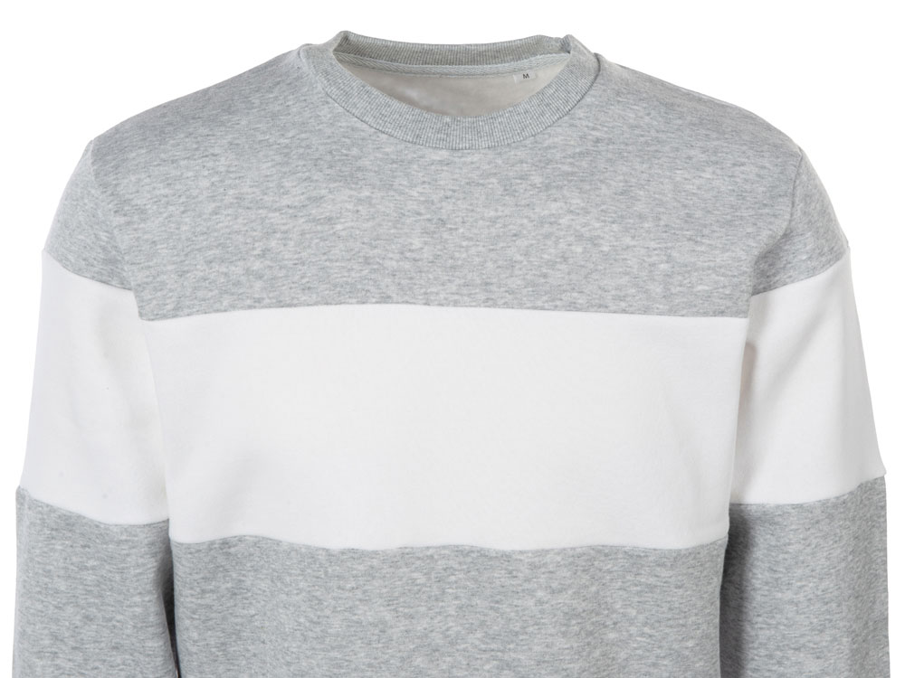 Свитшот блокинг Edinburgh, серый меланж/белый, мужской-8