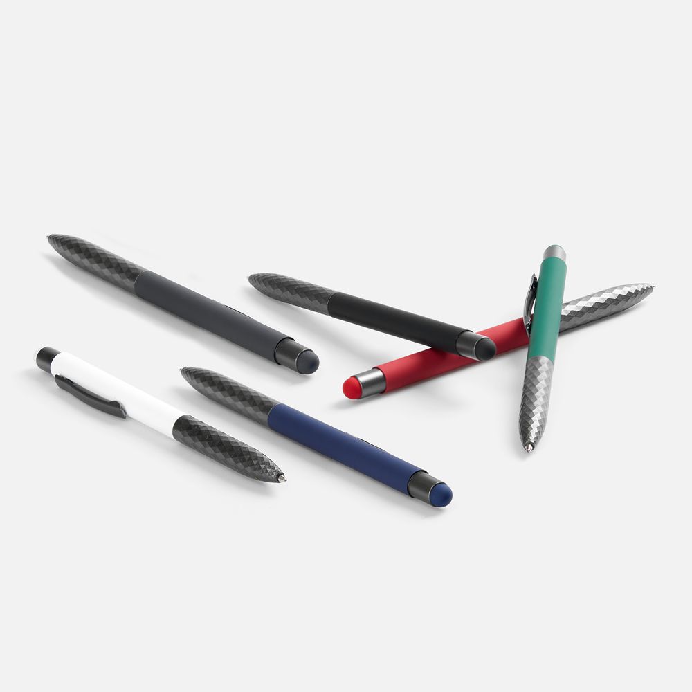 Ручка шариковая Digit Soft Touch со стилусом, зеленая-2