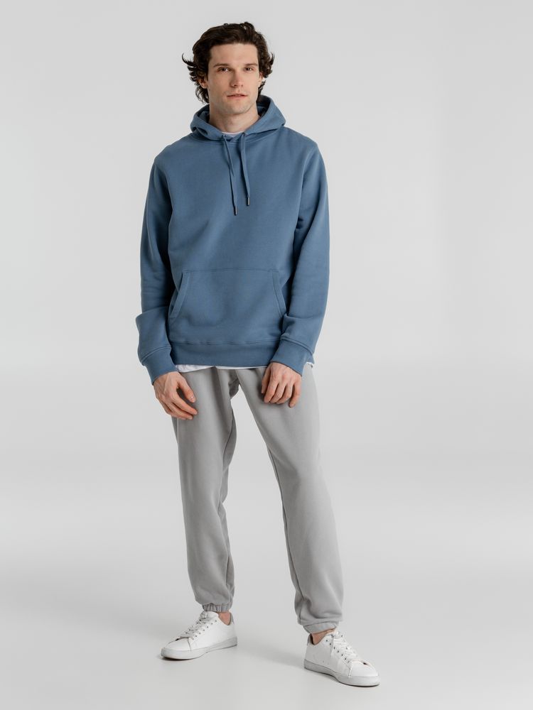 Толстовка с капюшоном унисекс King, серо-синяя-3