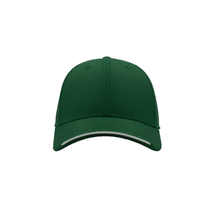 Бейсболка ESTORIL, 6 клиньев, застежка на липучке, темно-зеленый, белый-5