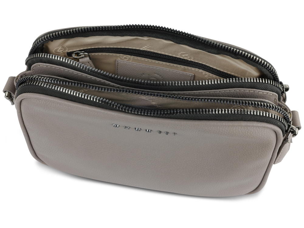 Сумка кросс-боди женская BUGATTI Bella, бежевая, воловья кожа/полиэстер, 22х6х15,5 см-4