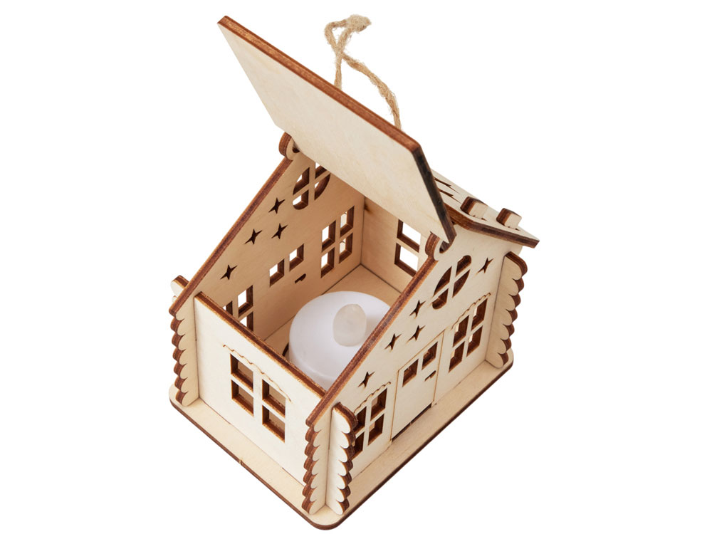 Подвеска с подсветкой домик (с мерцающей свечкой)-6