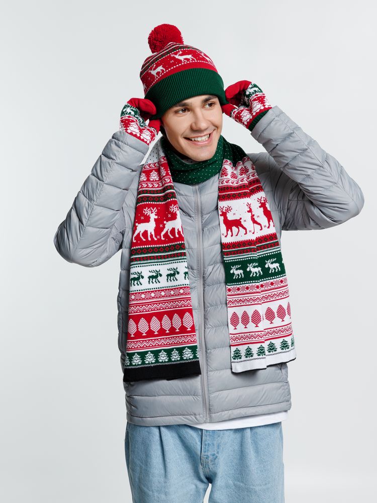 Шарф Mirakler, красный с зеленым-3