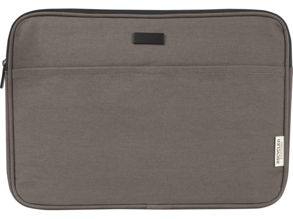 Чехол для 14-дюймового ноутбука Joey объемом 2 л из брезента, переработанного по стандарту GRS, серый-1