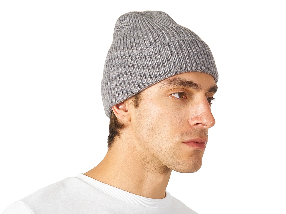 Шапка Nordend, крупный риб, серый меланж-1