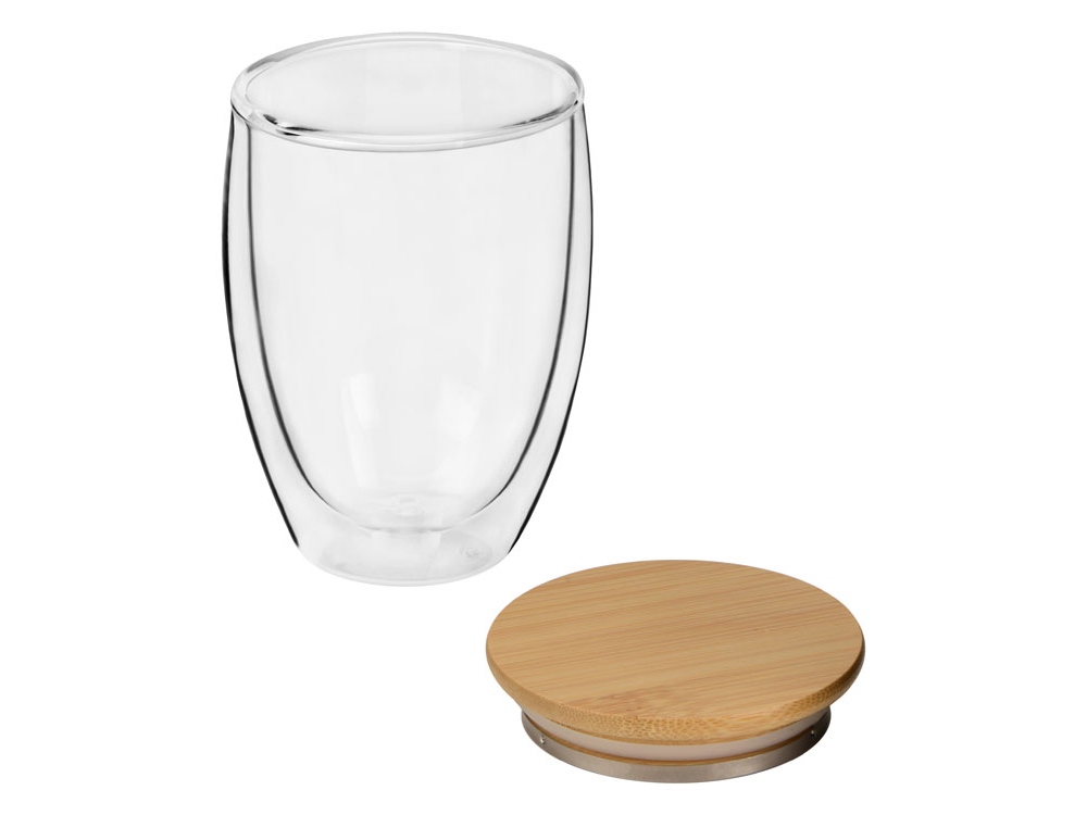 Стакан Valday с двойными стекнами и бамбуковой крышкой, 350 мл-1