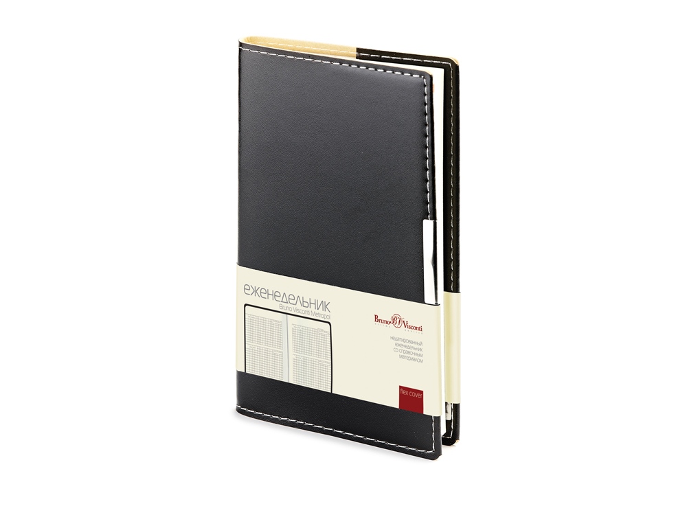 Еженедельник недатированный А6 Metropol, черный-0