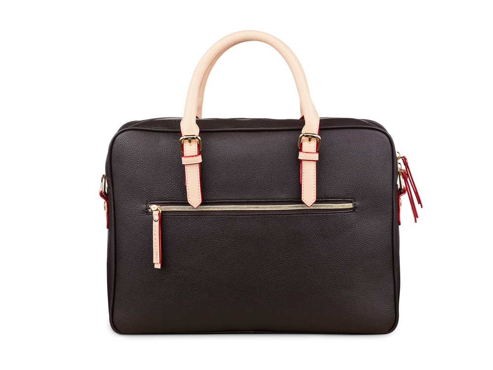 Портфель женский BUGATTI Ella 15'', тёмно-коричневый, полиуретан, 38х6х27,5 см-4