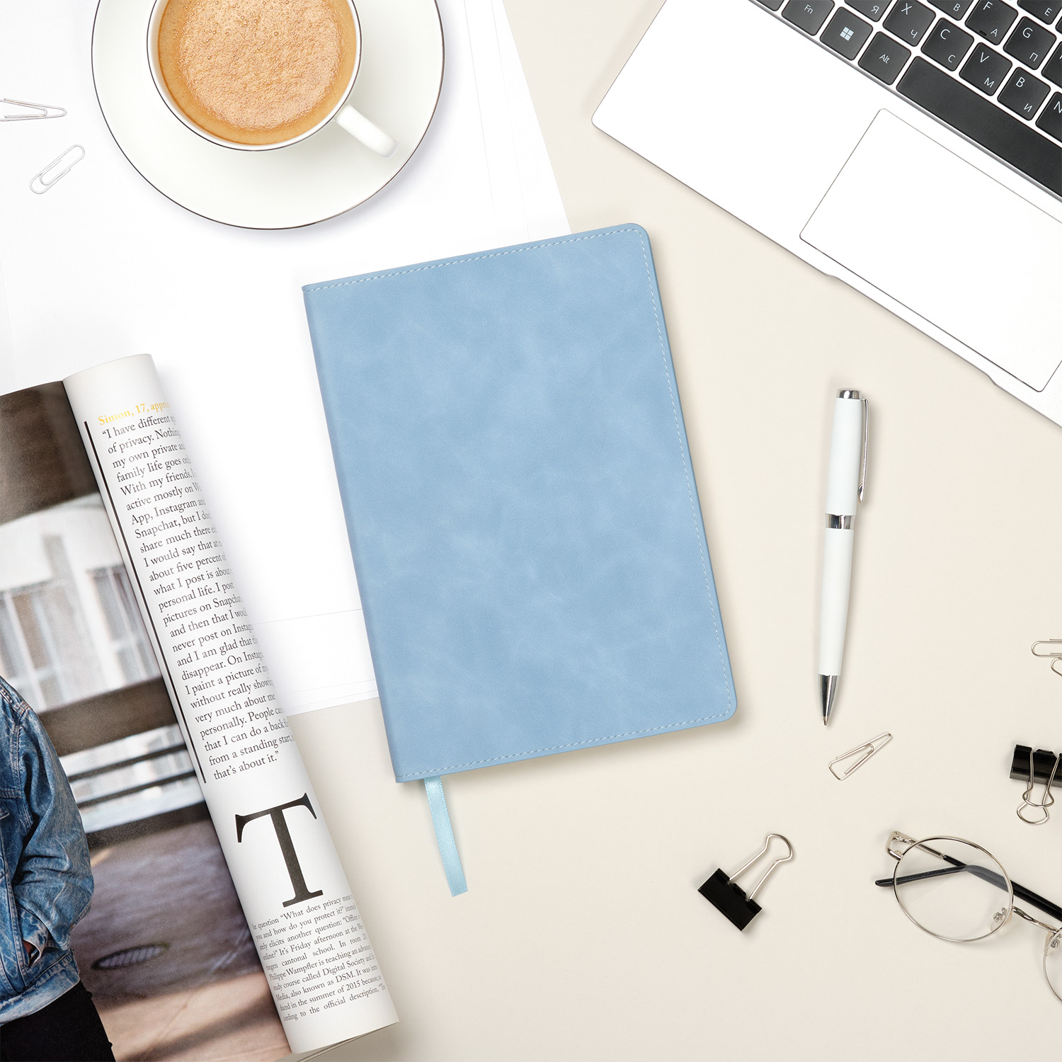 Ежедневник Verona недатированный, голубой-10