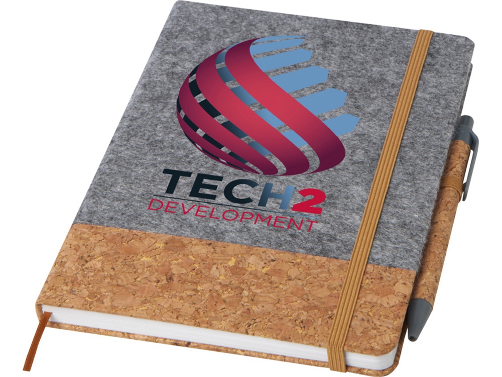 Veronica блокнот формата A5 в твердой обложке - Серый / Натуральный-3