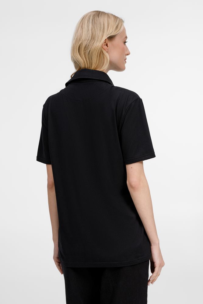 Рубашка поло унисекс Senti, черная-4