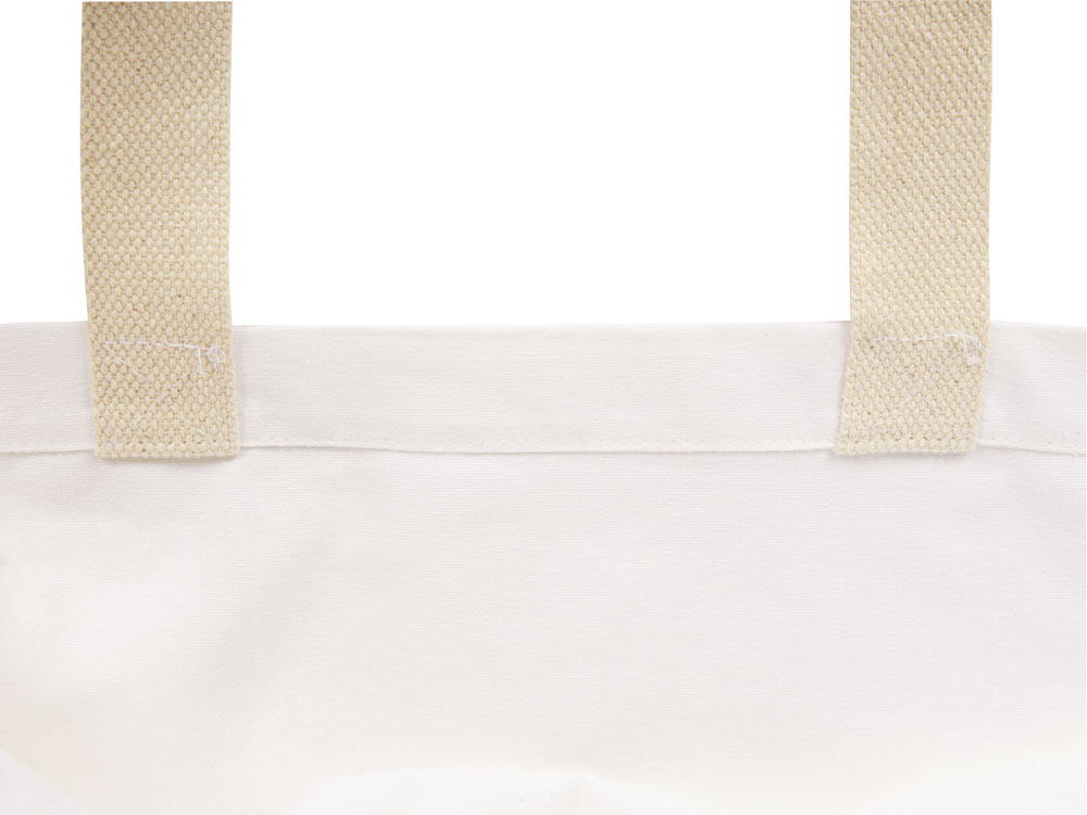 Сумка Donny из хлопка с донной складкой и парусиновыми ручками, белый-3