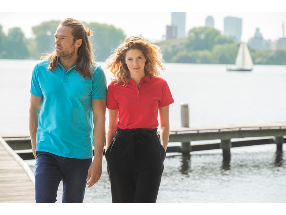 Мужское поло Beryl из переработанных органических материалов с коротким рукавом, белый-3