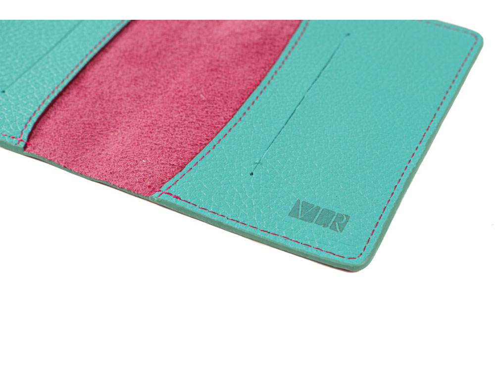 Обложка для паспорта Valerie Concept PSC8, фуксия/бирюзовый-3
