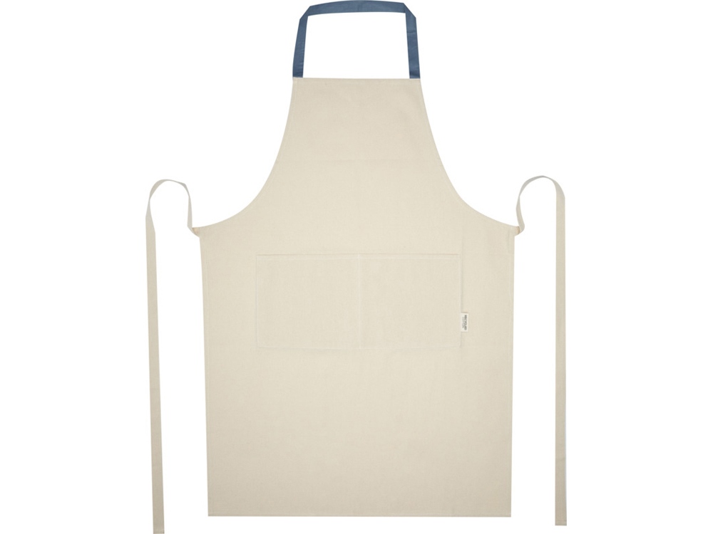 Nia фартук из переработанного хлопка плотностью 200 г/м² - Синий ледяной-1